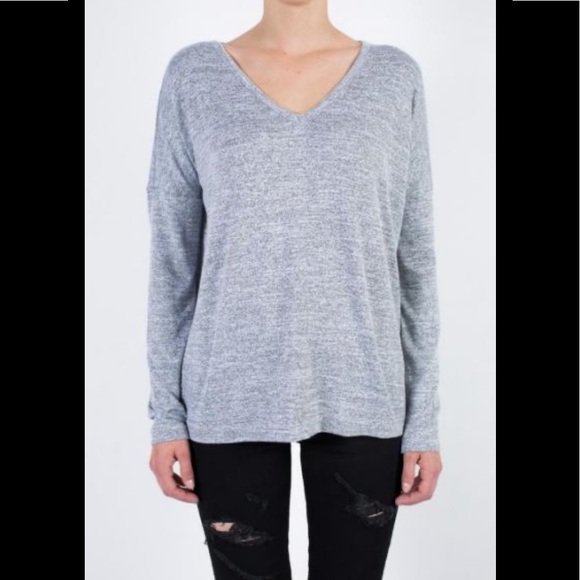 Rag & bone Light Grey Theo Long Sleeve Tee - Picture 2 of 13